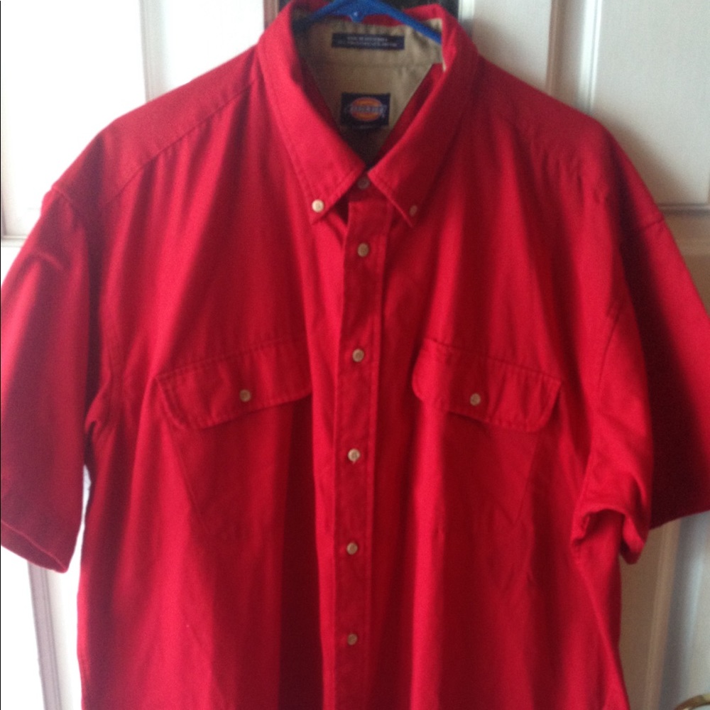 Red men's button up
